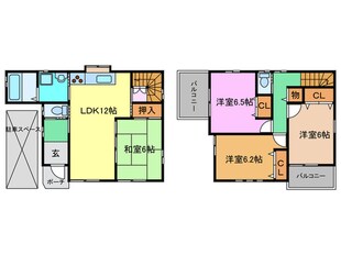 仮）浜寺南町貸家Ａ棟（１号室）の物件間取画像